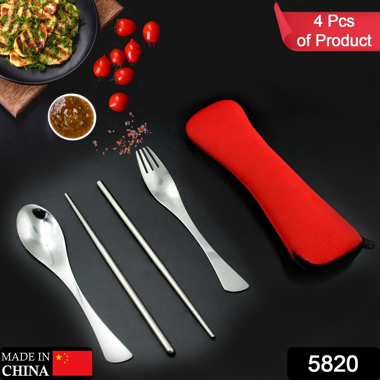 Picnic Dinner Spoon Fork Chopsticks Cutlery Tablewares Set Traveling Spoon Set High Quality Cutlery Set (4 PC / 1 Set ) Picnic Dinner Spoon Fork Chopsticks Cutlery Tablewares Set Traveling Spoon Set High Quality Cutlery Set (4 PC / 1 Set )